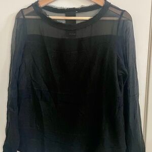 Wool/cashmere long sleeve top